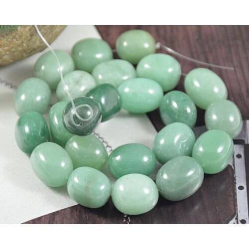 Unique Pearls jewellery Store 18x13mm Green Jade Gemstone Loose Beads One Full Strand 15inches DIY Jewelry LC3-0195