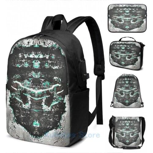 Funny Graphic print Isaac Clarke Visor USB Charge Backpack men School bags Women bag Travel laptop bag