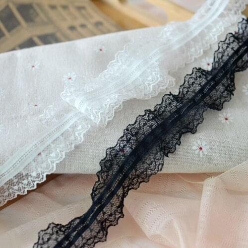 1m Good quality Elastic Wave Lace Trims Accessories Baby Clothes Lace Dress Skirt DIY Accessory EL0059
