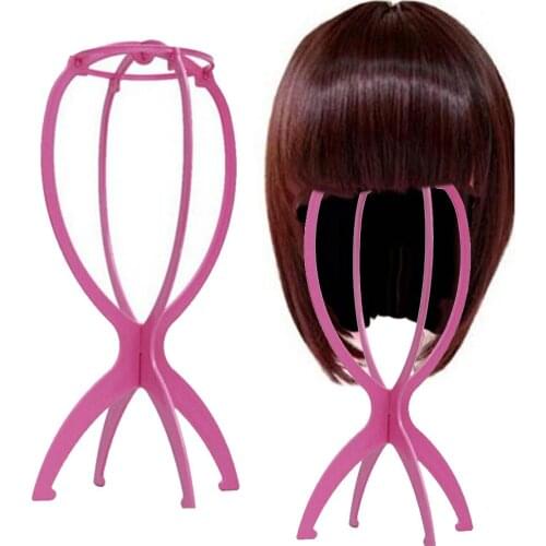 1PC Colorful Ajustable Wig Stands Plastic Hat Display Wigs Head Holders 18x35Cm Mannequin Head/Stand Portable Folding Wig Stand