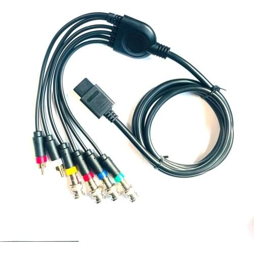 10PCS Multifunctional Game console RGBS/RGB Color Monitor Cable for SFC N64 NGC Game Control Accessories Plus 4 BNC Heads