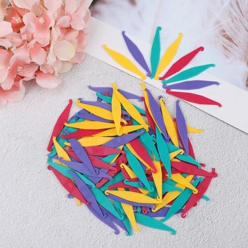 100PCS Disposable Dental Orthodontic Elastic Placer for Braces Bands Orthodontic Rubber Ligature Ties Ring Retractor Tooth Care