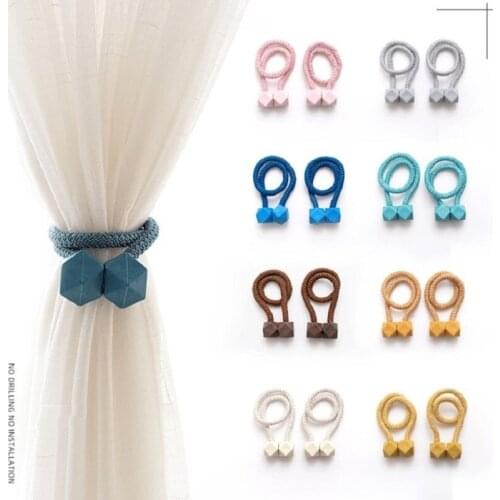 1/2Pcs Magnetic Solid Color Curtain Hooks Tie Backs Buckle Clip Holdbacks Curtain Accessories for Living Room Bedroom Decoration