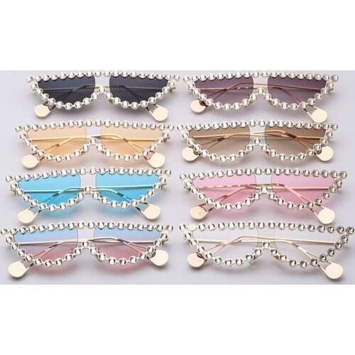 2020 Brand Designer Luxury Crystal Sunglasses Women Small Vintage New Fashion Eyewear Gradient Lens UV400 Sexy Retro Sun Glasses