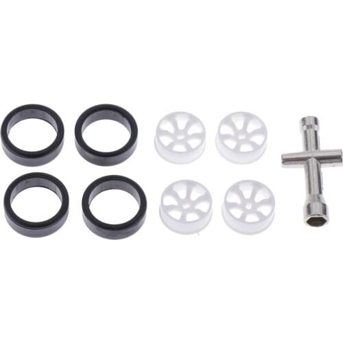 4Sets RC 1/28 Car Rubber Tyre Tires&Plastic Wheel Rim for Wltoys K969