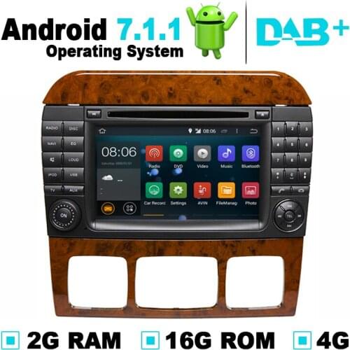 Android 7.1 Car DVD Radio Player GPS Navigation System Stereo Media for Mercedes W220 W215 S550 S600 S350 S400 S280 S320 DVR OBD