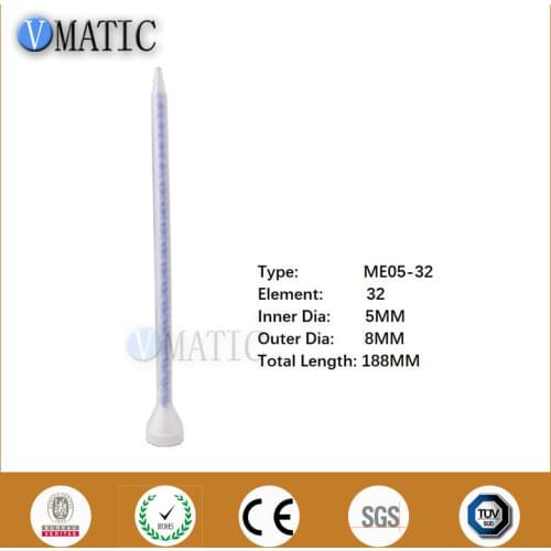 Free Shipping 5pcs Resin Static Mixer ME05-32 Mixing Nozzles For Duo Epoxies Bell Mouth Silicone Mixing Tube Core POM Material