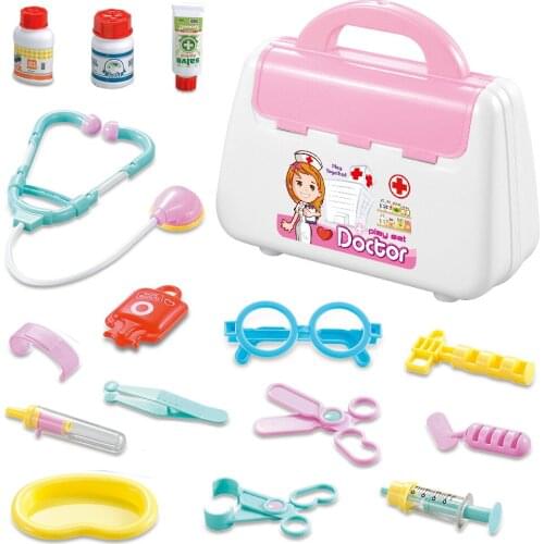 Free mail doctor over every family toy set portable medical kit stethoscope injection toy medical kit wholesale