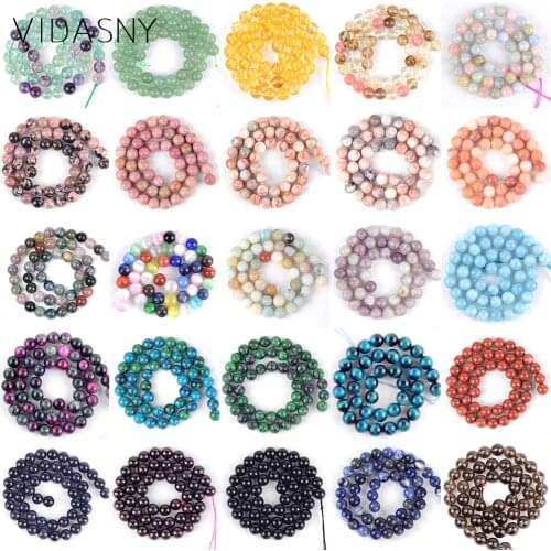 Natural Mixed Gem Stone Red Japsers Carnelian Lava Citrines Round Beads For Jewelry Making 4-12mm Loose Beads Diy Bracelets 15