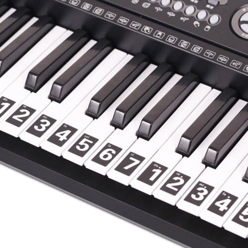 Black piano keyboard sticker notes Transparent waterproof wear-resistant Musical note stickers on piano keyboard