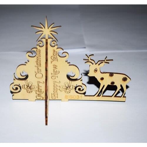 1pcs 3D Wooden Christmas tree deer puzzles/desk decoration/baby toys for children best gift/diy Toy Accessories/Model/es031