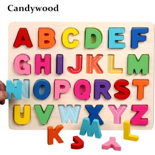 Wooden Toys Alphabets Digital Puzzles For Kids Early Educational Toys Children Letters Borad Learning Education Baby Toys