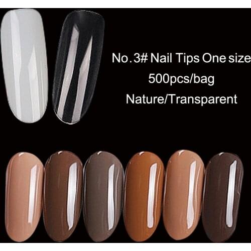 500pcs Nail Art Display Natural Chart Gel Polish Coloring Sample Practice Training False Nail One Size No.3 Show Tools
