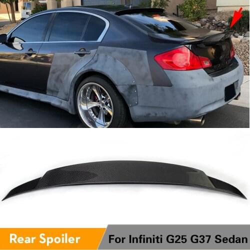 For Infiniti G37 4-Door BASE Sedan 2009 - 2013 G25 2011 - 2012 Carbon Fiber / FRP Unpainted Rear Trunk Boot Lip Spoiler Wing