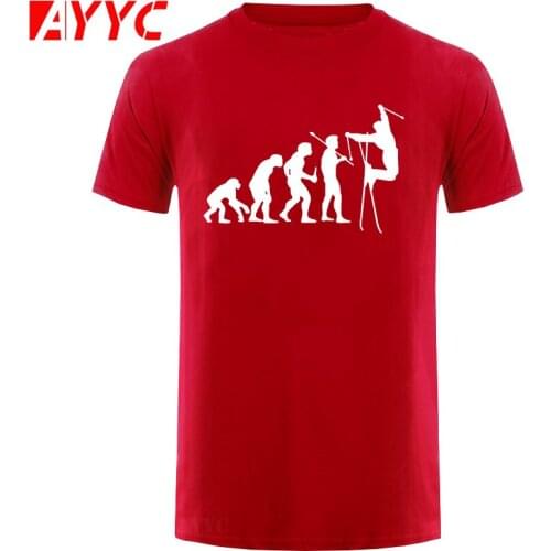 AYYC T-Shirt Tshirt Cross-country Ski Evolution Funny Nordic Skiing T-shirt 2019 Top Quality Tees Summer Mens Fashion T Shirt