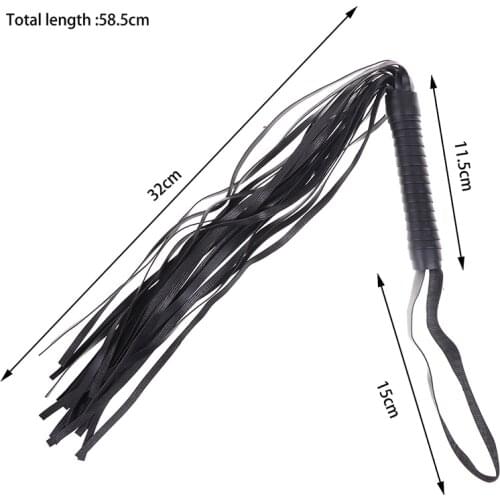 High Quality Pu Leather Pimp Whip Racing Riding Crop Party Flogger Hand Cuffs Queen Black Horse Riding Whip 1pcs