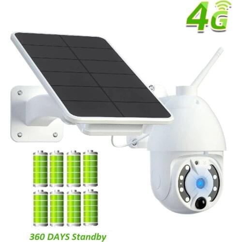 4G Solar PTZ Surveillance Camera 3MP Two Way Audio Video PIR Alarm Motion Detection Solar Panel Rechargeable 4G IP Camera PTZ