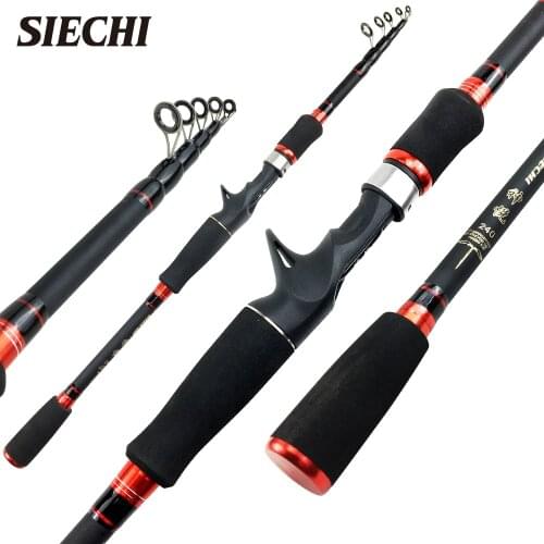 2021 New 1.8m 2.1m 2.4m 2.7m Carbon Telescopic Carbon Fishing Rod M Power Ultralight Travel Casting Spinning Rod