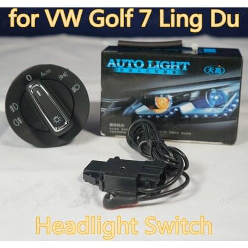 Polarlander Free Shipping Fog Headlight Lamp Knob Button for V/W G/olf 7 L/ing Du Car Headlight On/OFF Switch 5GG941431d