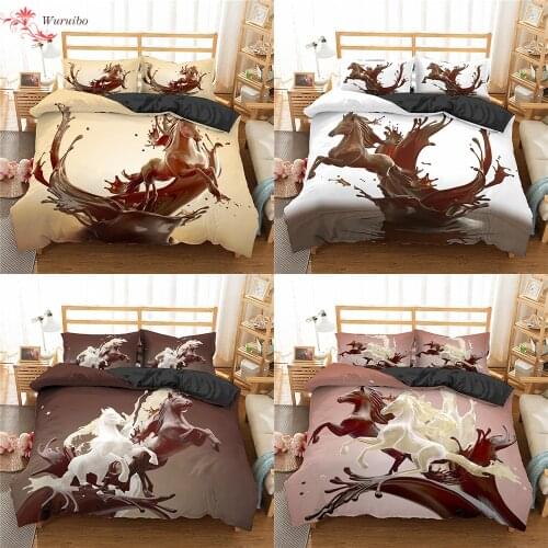Bedding Set Outlet Animals 220 Duvet Cover Set King Equestrian No Bedspread Horse Riding Luxury Bed Clothes Bed Cover 90/135/150