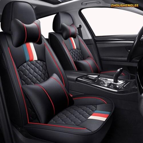 ZHOUSHENGLEE Leather car seat cover for volkswagen all models vw polo passat b6 b7 b8 golf 5 6 7 touran touareg tiguan car seats
