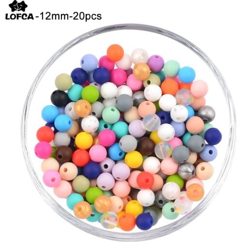 Round Silicone Beads 12mm 20pcs/lot Teething Necklace Baby Teething Toy Silicone BPA Free Chew Charms Newborn Nursing Accessory