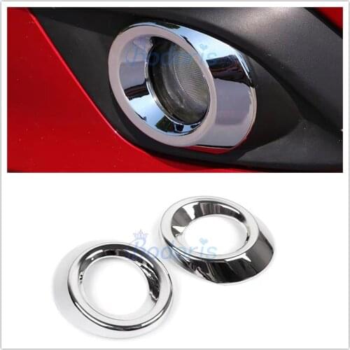 For Mazda 3 M3 Axela 2014 2015 2016 Front Fog Lamp Cover Light Frame Foglight Panel Trim Chrome Car Styling Accessories