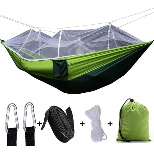 Lightweight outdoor hammock anti-rollover Outdoor camping parachute cloth anti-mosquito with mosquito net swing chair