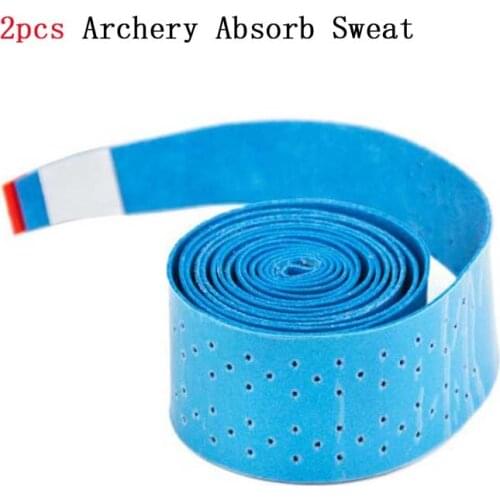 2pcs Archery Absorb Sweat Band 4Colos Bow Riser Tape Non-Slip Stretchy Handle Grip Band Rope Wrap Shock Absorb