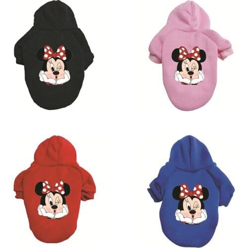 Disney Mickey Mouse cartoon Fashion Dog Hoodie Pullover Winter Pet Dog Clothes For Dogs Coat Jacket Cotton Clothing For Dogs