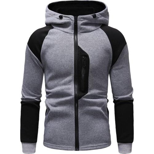 Mens Hoodies New Casual Full Sleeve Hoodie Sweatshirt Men Zipper Hooded Cardigan Men Sweatshirts Patchwork Hoody Tracksuit Men