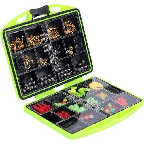Fishing Tool Set 158pcs Box Hooks Swivel Snap Sinker Floating Beads Connector Storage Case Fishing Tackle Accessories Pesca