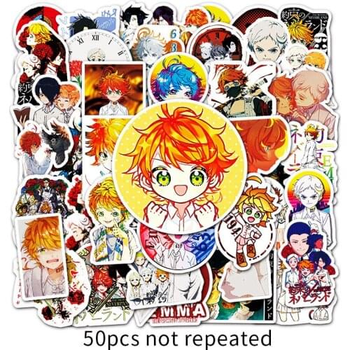 10/50Pcs The Promised Neverland Stickers Anime For Refrigerator Fridge Skateboard Laptop Luggage Pegatinas Graffiti Toy