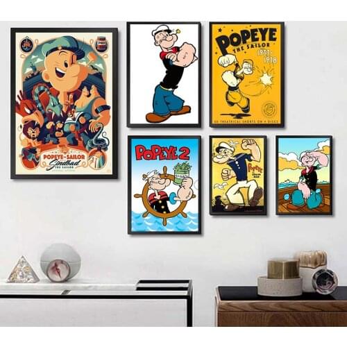 Painting Wall Artwork Printed Home Decoration Popeye the Sailor Movie Modular Pictures Nordic Style Poster Children Room