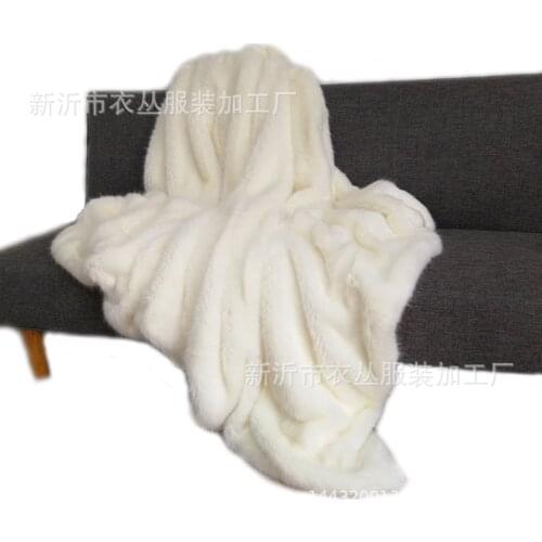 Imitation rabbit fox fur blanket super soft sofa throw