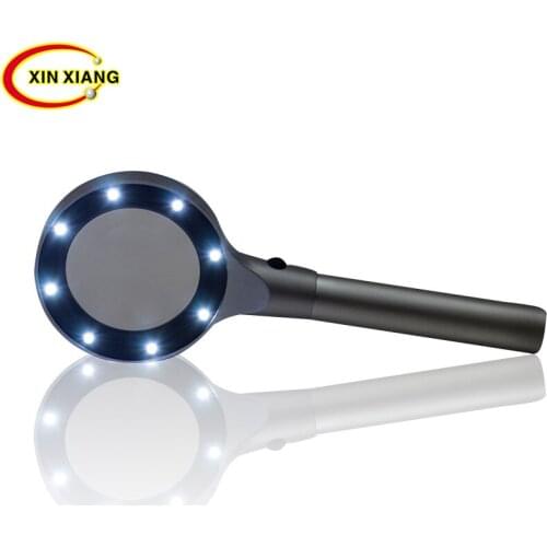 Wholesale 1PC 8010 Magnifier 5X 8 LED Lamp Illuminated Handheld Magnifier Reading Optical Glasses Lens Magniying Glass Loupe