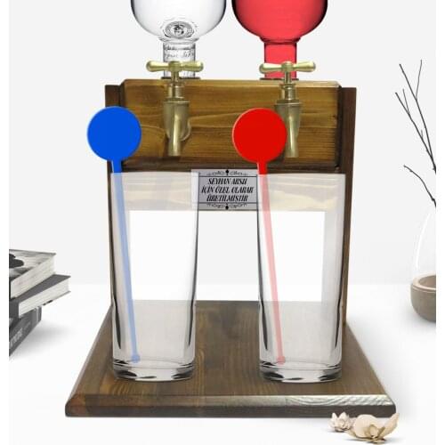 Personalized Double Tap Natural Wood Vodka Stand-Walnut