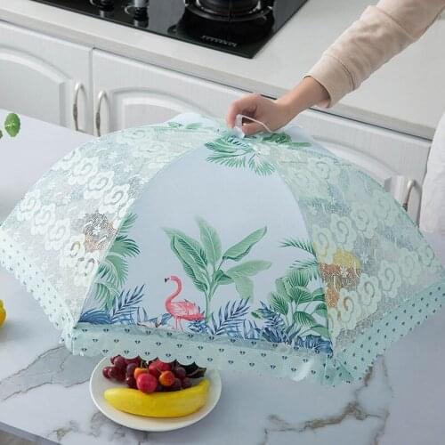 Dust-proof Cover Dining Table Cover Anti-flies and Anti-fouling Dining Table Cover Lace Mesh Breathable Folding Vegetable Cover