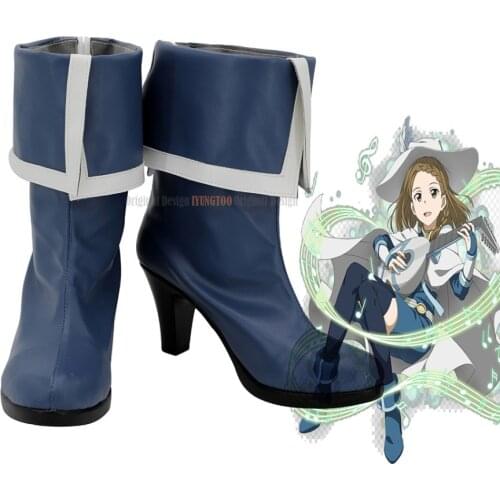SAO Yuuki Asuna Blue Shoes Cosplay Sword Art Online Asuna Yuuki Cosplay Boots Blue High Heel Shoes Custom Made Anime Shoes