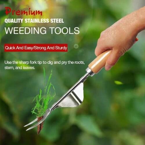 Home Garden Hand Grass Bend-proof Weed Puller Stainless Steel Garden Weeder Hand Weeding Removal Cutter Dandelion Puller Tools