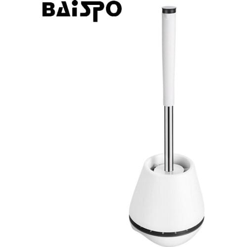 BAISPO TPR Silicone Toilet Brush Floor-standing Cleaning Brush For Toilet Household Cleaning Tool With Base Bathroom Accessories