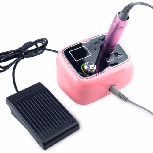35000RPM Cordless Manicure Gel Sander Forward Reverse Button Desktop Wireless Nail Drill Electric File Machine with Foot Pedal