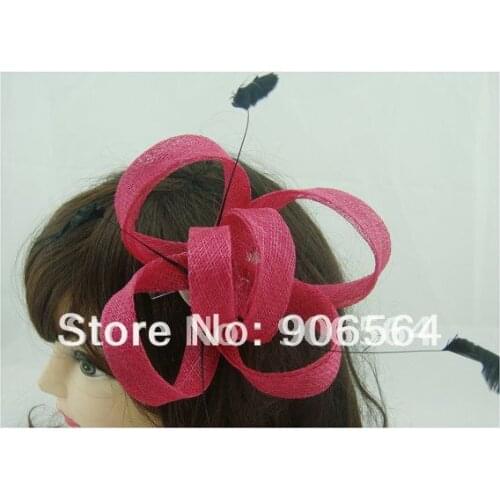 Sinamay Fascinator Hats High Quality Cocktail Hat Feather Hair Accessories Multiple Color Are Available RMSF082