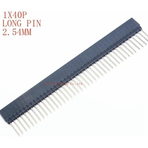 2PCS 1x40 PIN single Row Straight FEMALE PIN HEADER 2.54MM PITCH pin long 12MM Strip Connector Socket 1*40 40 PIN 40P PC104