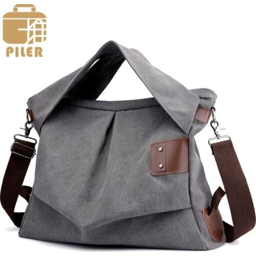 Women Vintage Brands Design Handbag High Quality Canvas Large Totes Females Bags Casual Solid Handbags Women Shoulder Bags