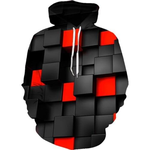 3d Hoodies Cube Sweatshirts men Geometry Hoodie Print Colorful Hoody Anime Unisex Hip Hop Pullover Fashion High Quality clothing
