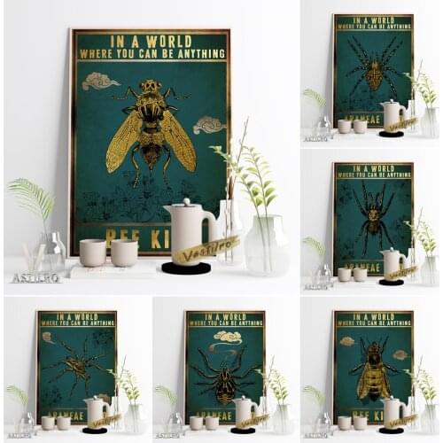 Insect Encyclopedia Illustration Vintage Art Poster Bee Araneae Wall Decor Biology Animal Enthusiast Gift Education Art Prints