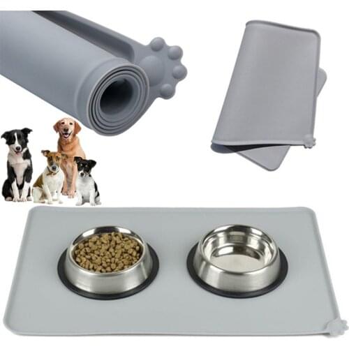 Waterproof Non-slip Pet Mat For Dog Cat Solid Color Silicone Pet Food Mat Pet Bowl Drinking Water Pad Dog Feeding Mat Easy Clean