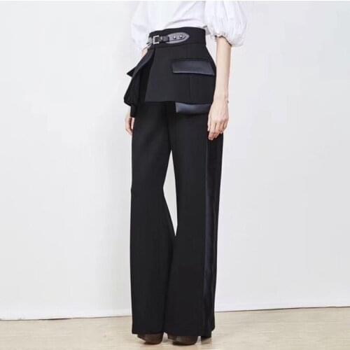 Women Wide Leg Pants High Waist Autumn Winter High Street Pants Trousers Women