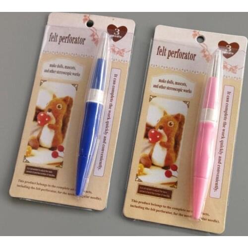 1pc Needle Felting Tool For Wool Felting Mini Needle Felt Handle Holder With 3 Needles Wool Felt Embroidery Tool